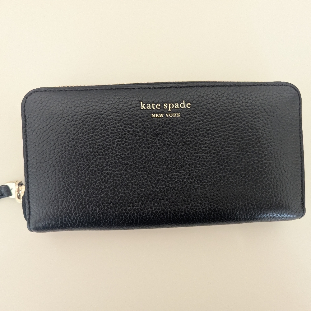 Kate Spade Black Pebbled Leather Wallet SOFT